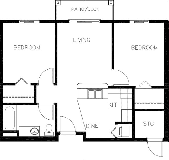 2x1 A | Age 55+ floor plan